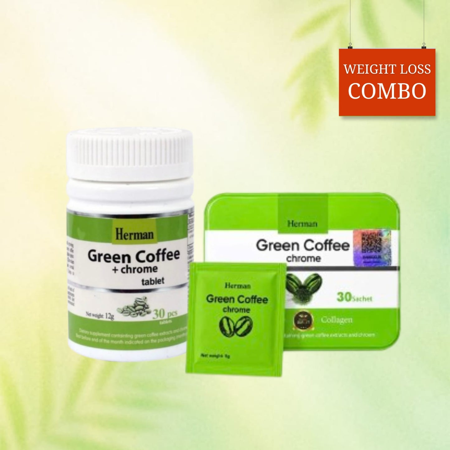 Herman Green Coffee Plus Chrome Bundle – Sachets + Tablets Bundle